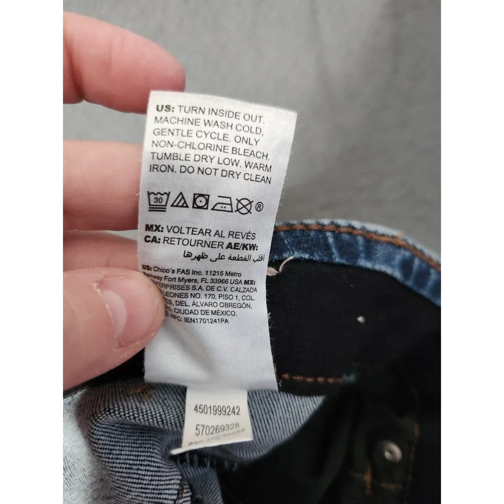Chico's Secret Stretch Scattered Embellished Starburst Jeggings Blue Sz OP US 4P